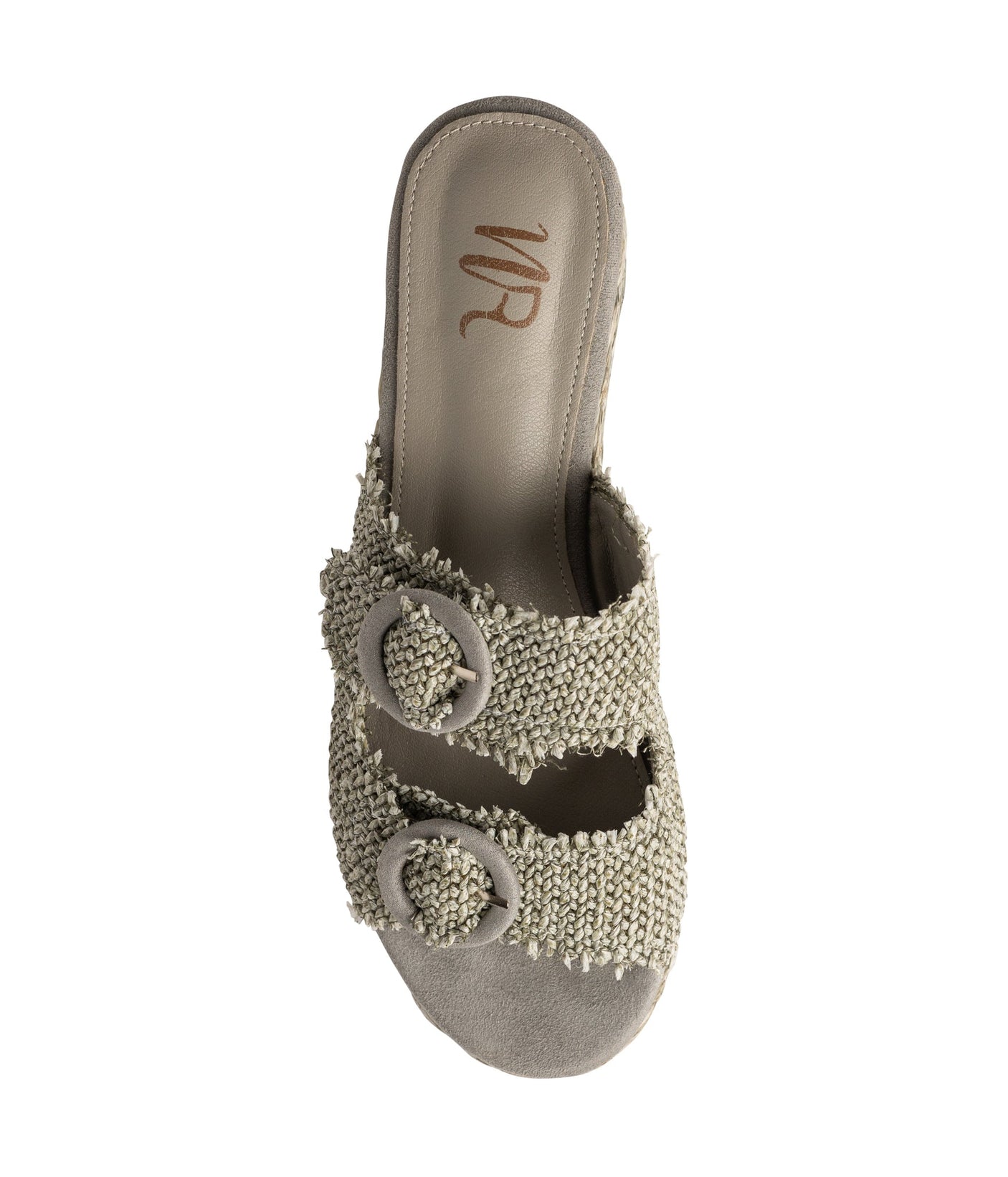 Cuña con hebilla Eriwen en color verde azulado