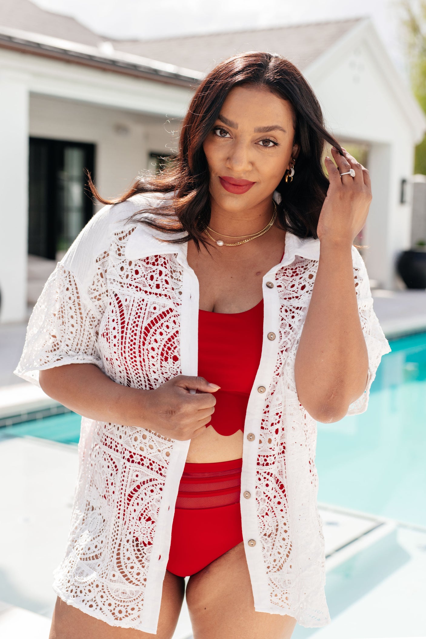 Top de baño festoneado Tonga