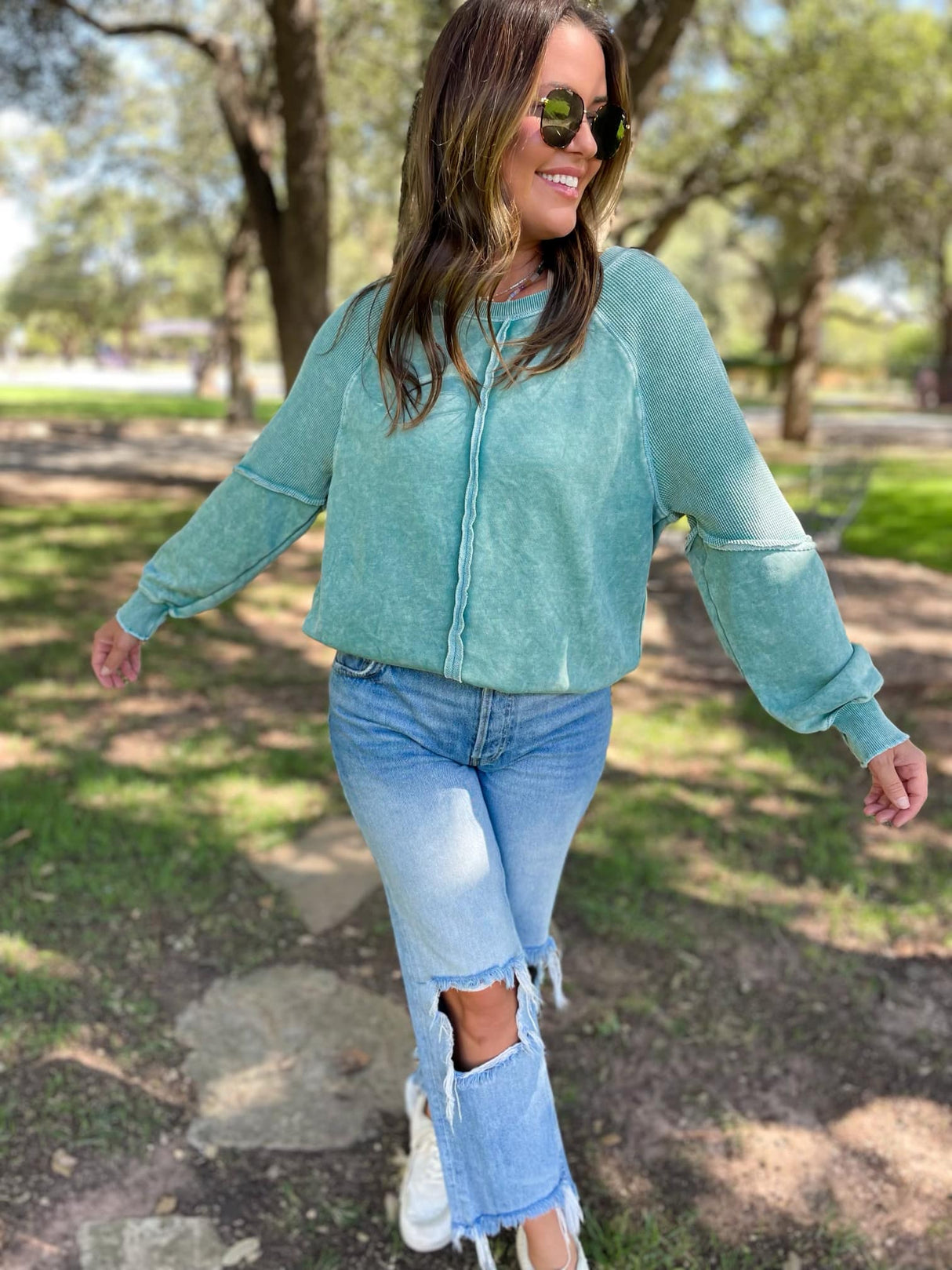Best Selling Elliott Exposed Seam Sweatshirt in Five Colors - Liarian Unlimited Boutique