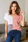 Color Block V-Neck Knit Top