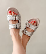 Intertwine Dual Woven Strap Slide in White - Liarian Unlimited Boutique