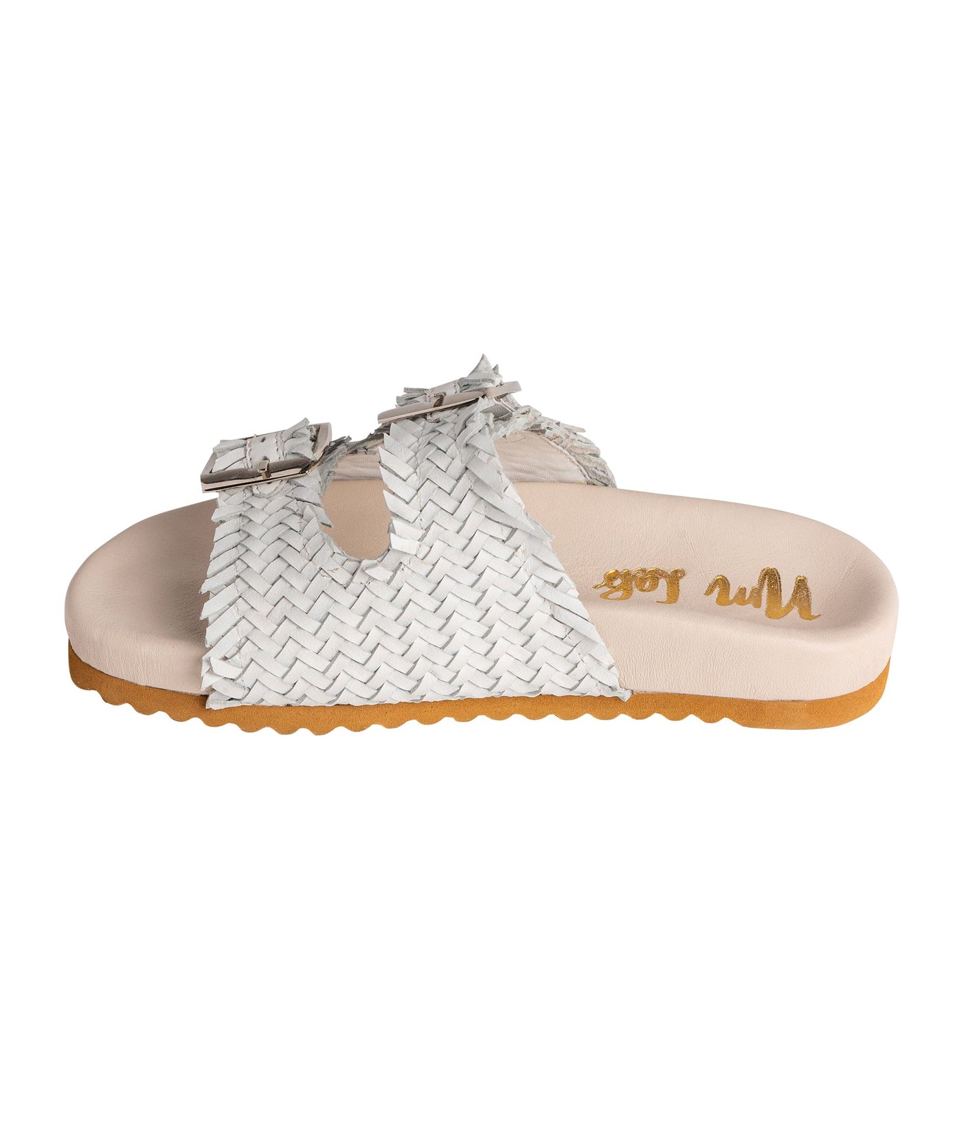 Intertwine Dual Woven Strap Slide in White - Liarian Unlimited Boutique