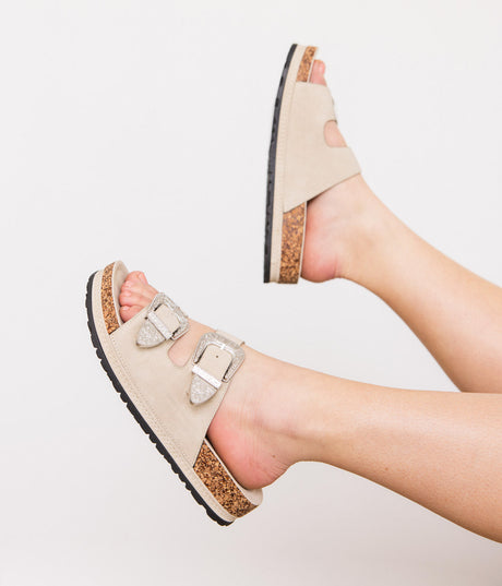 Sandalias Mickie Western en color crema