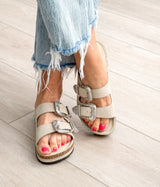 Mickie Western Slides in Cream