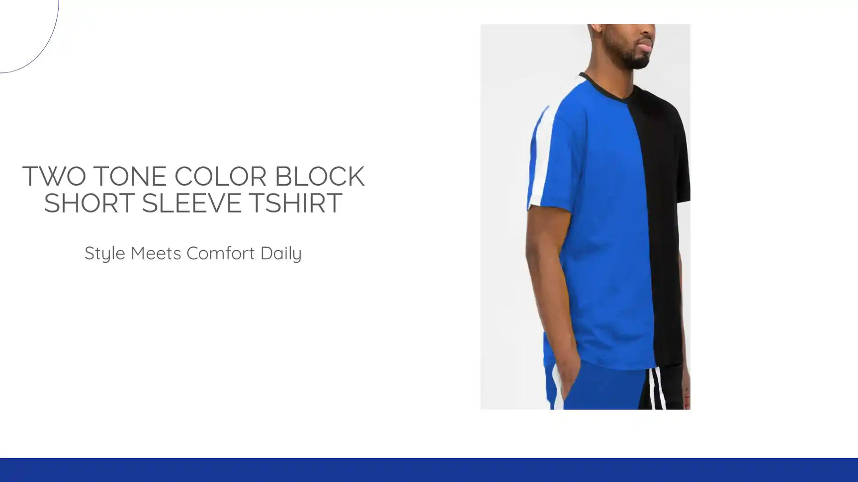 Two Tone Color Block Short Sleeve Tshirt by@Outfy