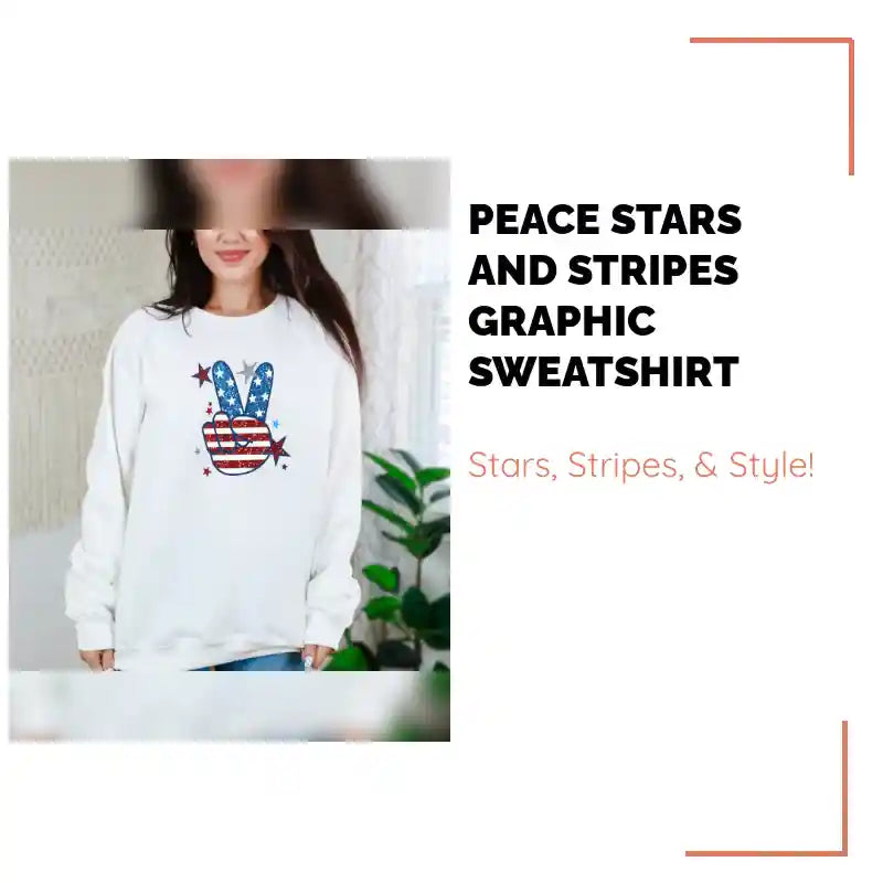 Peace Stars and Stripes Graphic Sweatshirt by@Outfy