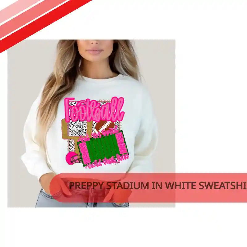 Preppy Stadium in White Sweatshirt by@Outfy
