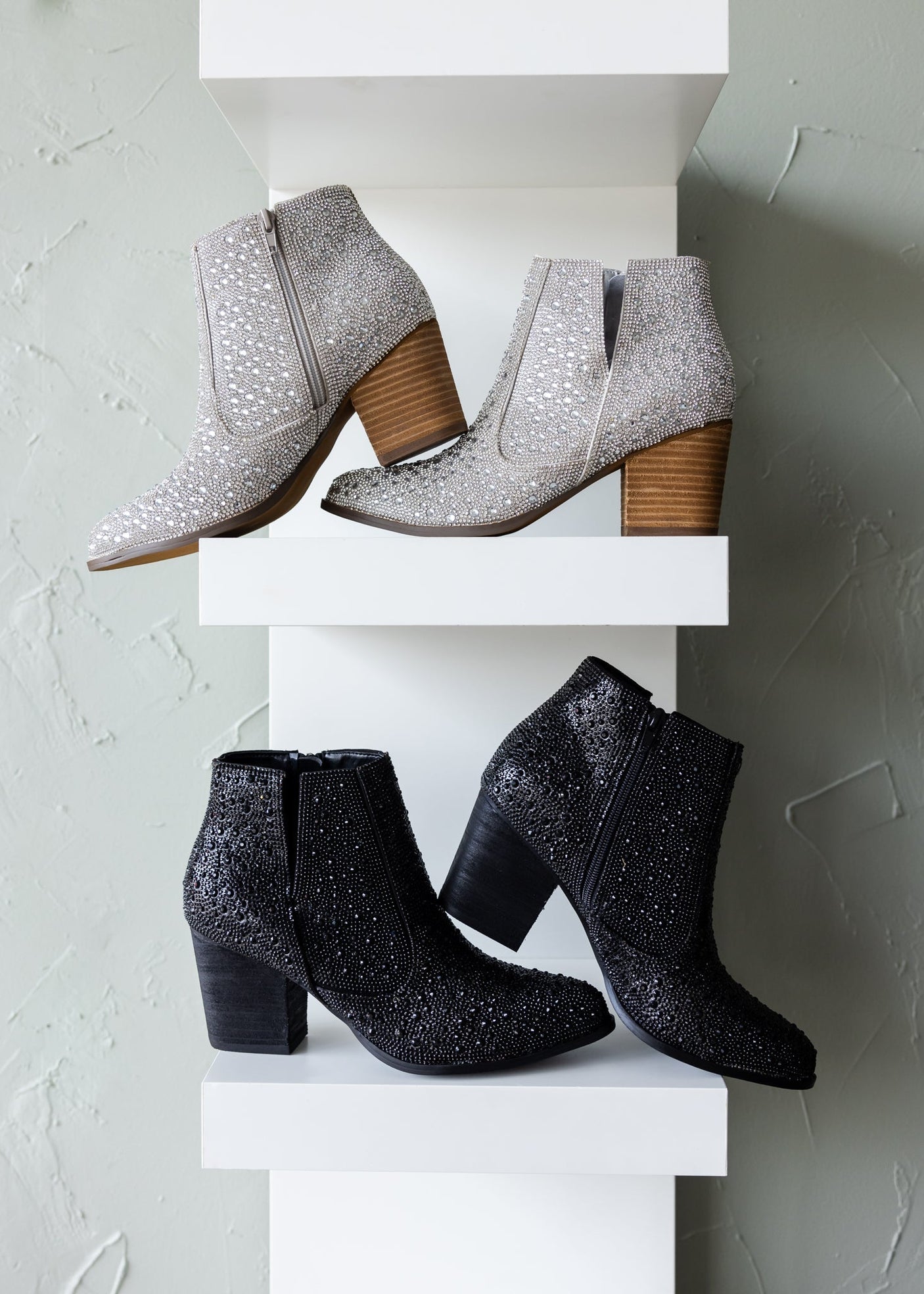 Botín de diamantes de imitación Shine Star en plata