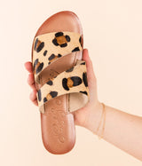 Sandalias de doble tira con diseño de leopardo