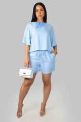 Walking Under The Palms-Short Set - Blue